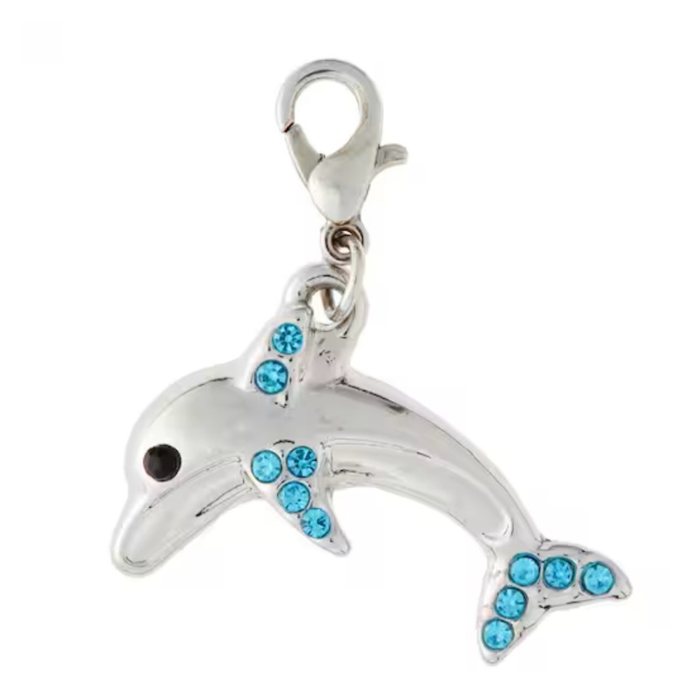 Silver and Blue Dolphin Charm